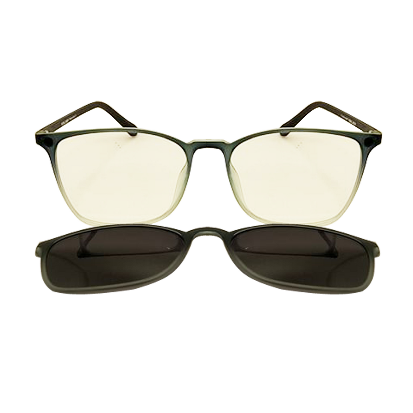 FC1-7076-C5 FRAME W/ MAGNETIC POLARIZED CLIP-ON (MEDIUM SIZE EYEWEAR)